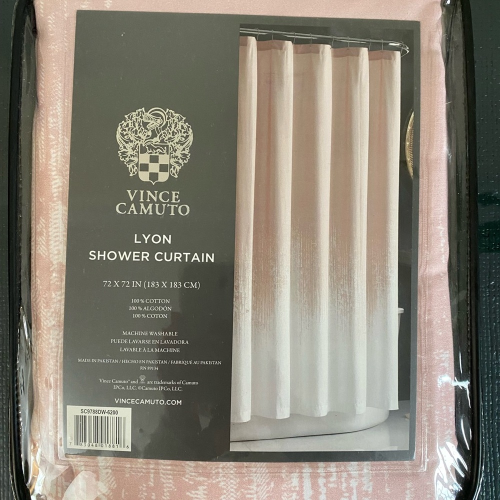 Vince Camuto Blush Pink Shower Curtain